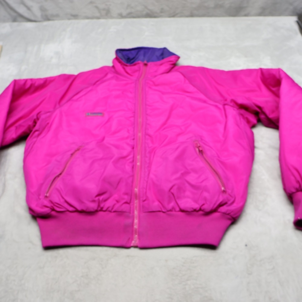 Columbia Jacket Womens XL Pink Thinsulate Reversible Radial Sleeve Bomber VTG